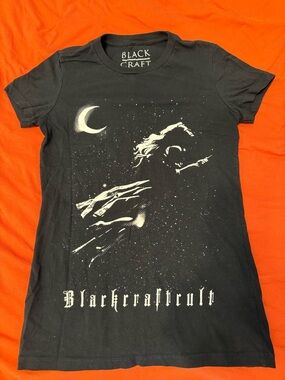 Blackcraft Cult Witch Moon Graphic Tee - Black & White sz small